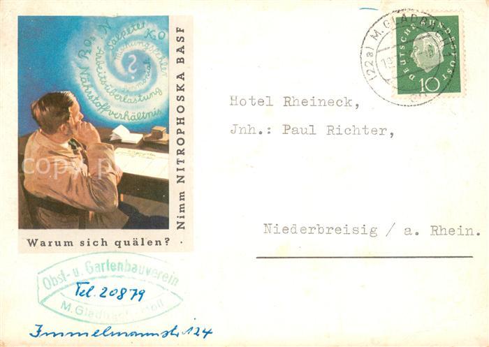 MoeNCHENGLADBACH NRW Obst- und Gartenbauverein M.Gladbach-Holl Reklame Karte de