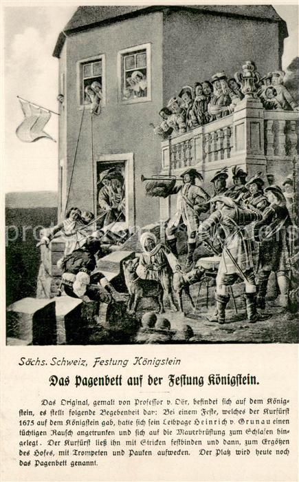 Koenigstein Saechsische Schweiz Festung Das Pagenbett auf der Festung Koenigstei