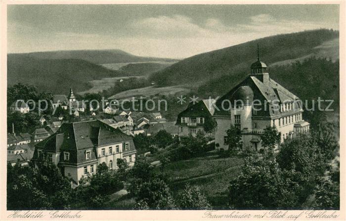 Gottleuba-Berggiesshuebel Bad Heilstaette Frauenhaeuser Blick auf Stadt