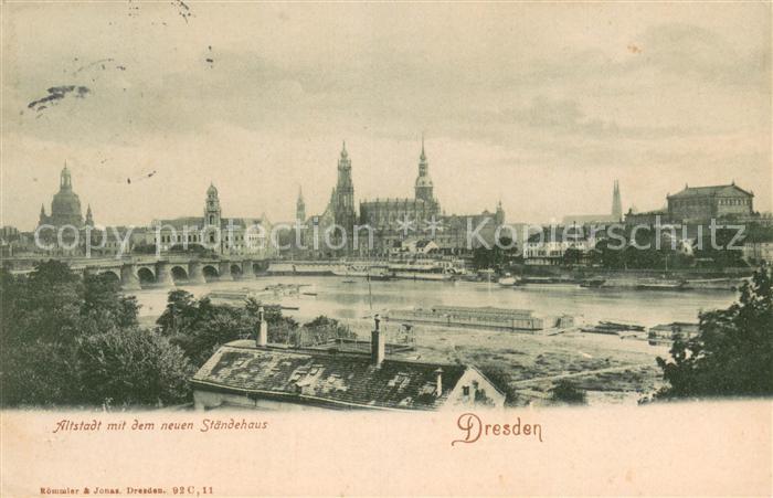 DRESDEN Elbe Altstadt mit Staendehaus