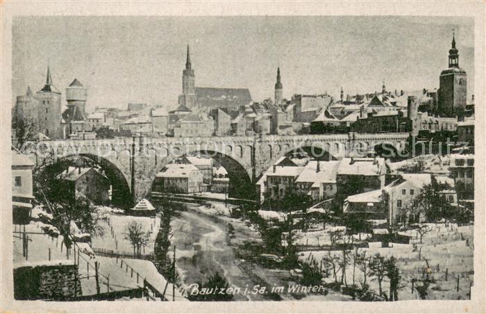 Bautzen Sachsen Stadtansicht im Winter