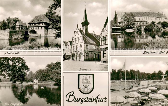 Burgsteinfurt Fuerstl.Schloss Freibad Schlossmuehle Am Bagnosee