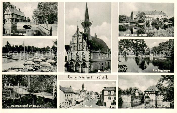 Burgsteinfurt Rathaus Am Bagnosee Fuerstl. Schloss Ritterburg Freibad Kettenbrue