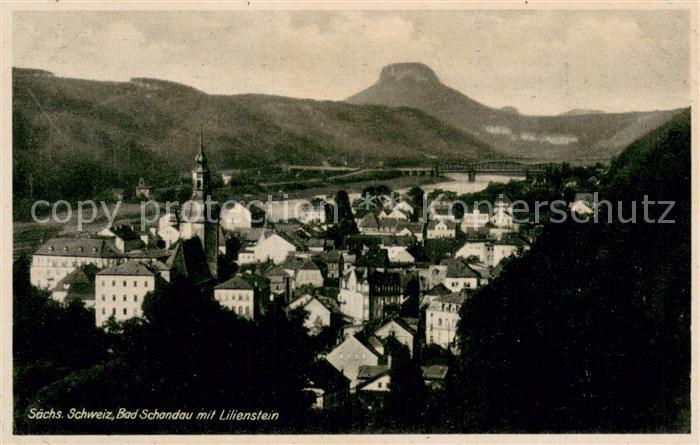Bad Schandau Stadt mit dem Lilienstein