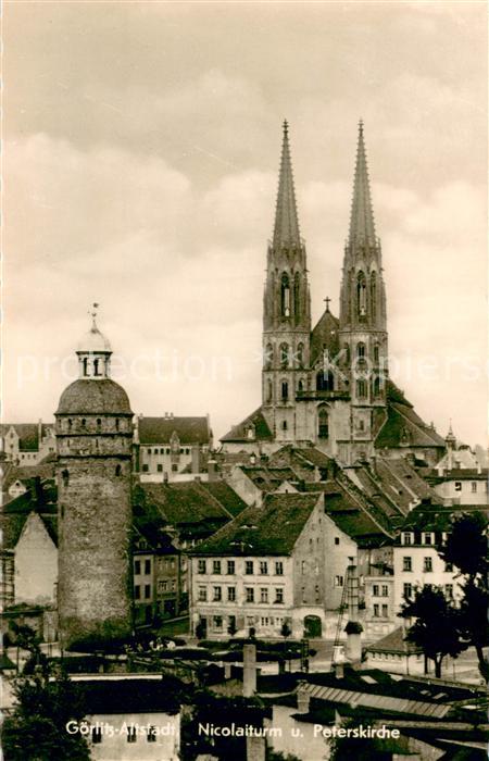 Goerlitz Sachsen Nicolaiturm und Peterskirche