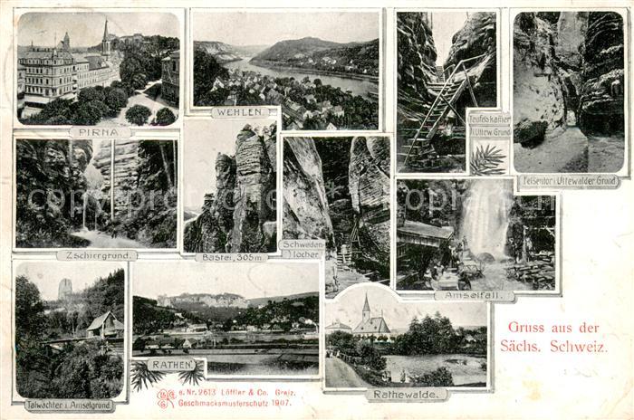 Rathewalde Wehlen Pirna Rathewalde Rathen Z.Schirrgrund Bastei Amselfall