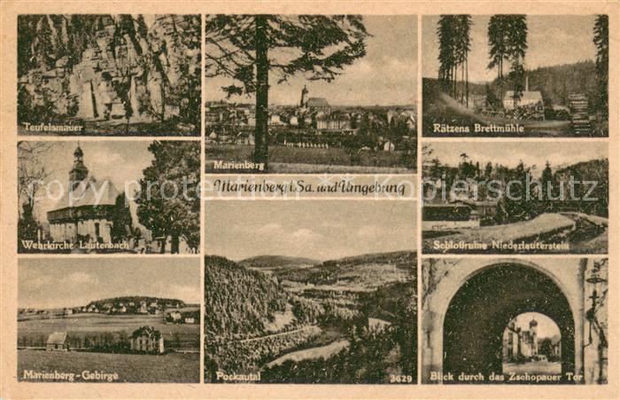 Marienberg Erzgebirge Wehrkirche-Lauterbach Raetzens-Brettmuehle Schlossruine-Ni