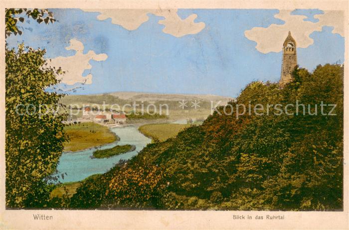 Witten Ruhr Blick in das Ruhrtal