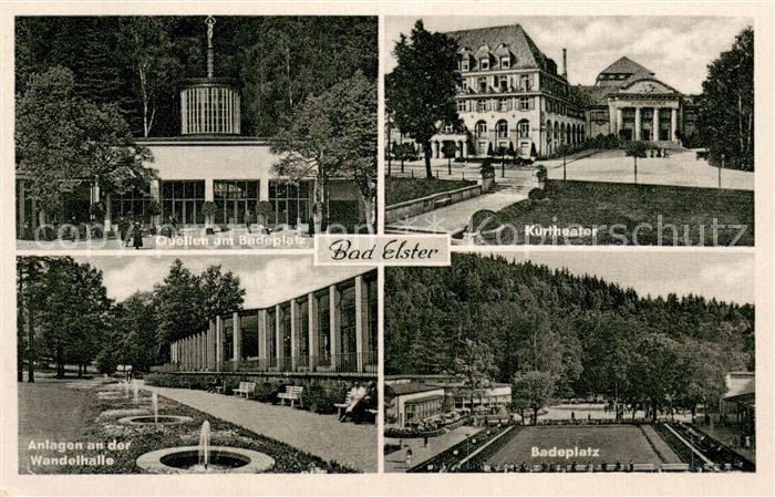 Bad Elster Kurtheater Badeplatz Quellen Anlagen an der Wandelhalle