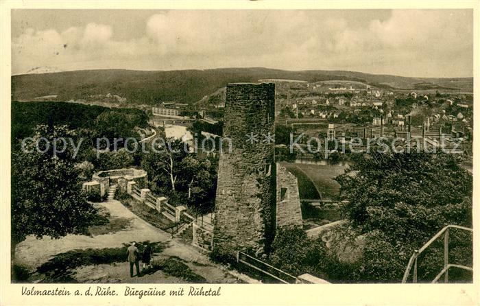 Volmarstein Burgruine mit Ruhrtal
