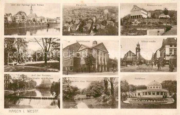 Hagen Westfalen Koelnerstr. Fernblick Krematorium Volme Stadttheater