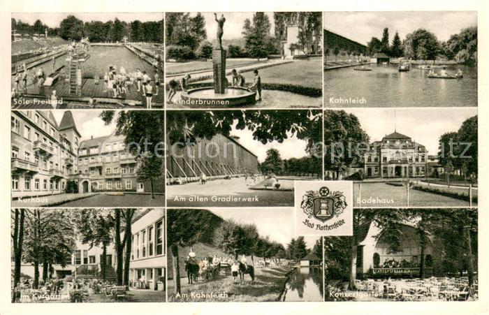 Bad Rothenfelde Sole Freibad Brunnen Kahnteich Kurhaus Badehaus Gradierwerk Kurg