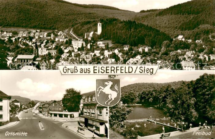 Eiserfeld Siegen Panorama Ortsmitte Freibad Wappen