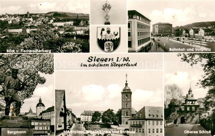 Siegen Westfalen Panorama Blick vom Fischbacherberg Bahnhof Vorplatz Bergmann De