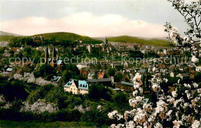 Siegen Westfalen Panorama Blick vom Giersberg auf Siegberg Schloss Nikolaiturm M