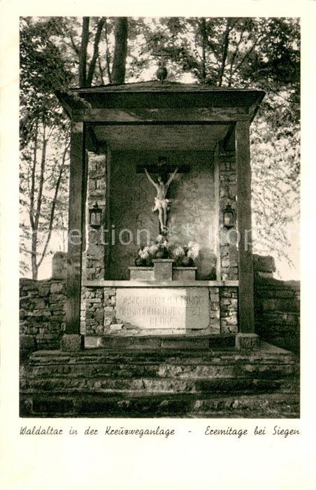 Siegen Westfalen Waldaltar in der Kreuzweganlage Eremitage Kupfertiefdruck