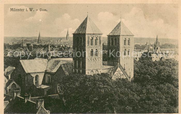 Muenster Westfalen Stadtbild mit Dom Feldpost