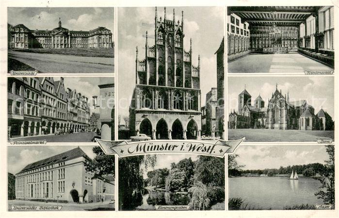 Muenster Westfalen Universitaet Rathaus Friedenssaal Prinzipalmarkt Dom Biblioth