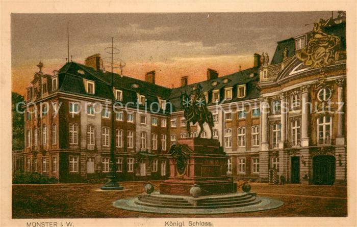 Muenster Westfalen Koenigliches Schloss Denkmal Kuenstlerkarte