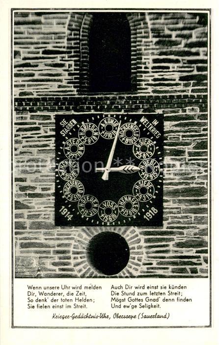 Obersorpe Krieger-Gedaechtnis-Uhr Gedicht