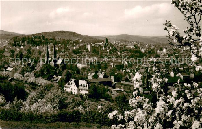 Siegen Westfalen Panorama Blick vom Giersberg auf Siegberg Oberes Schloss Nikola