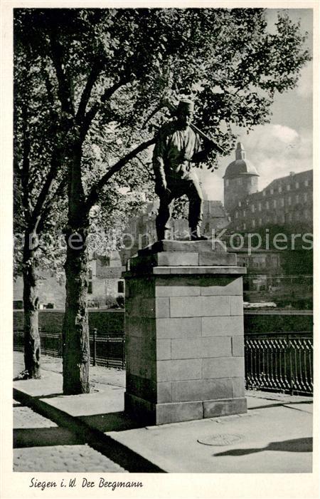 Siegen Westfalen Der Bergmann Denkmal Statue