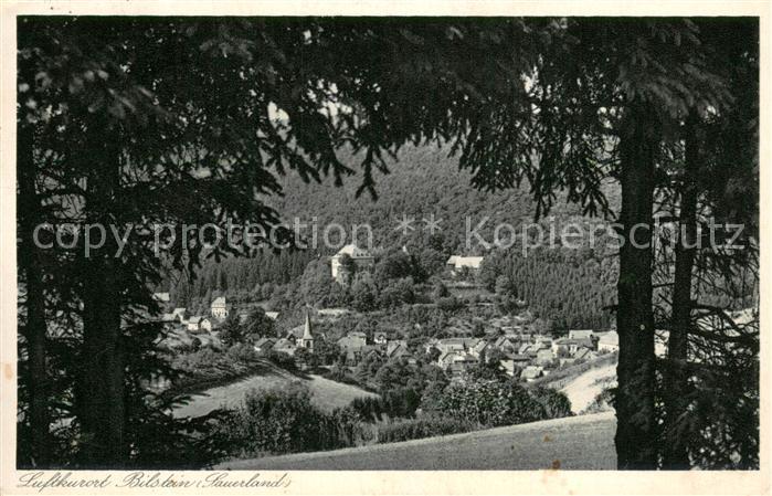 Bilstein Sauerland Luftkurort Ansicht vom Waldrand aus Kupfertiefdruck