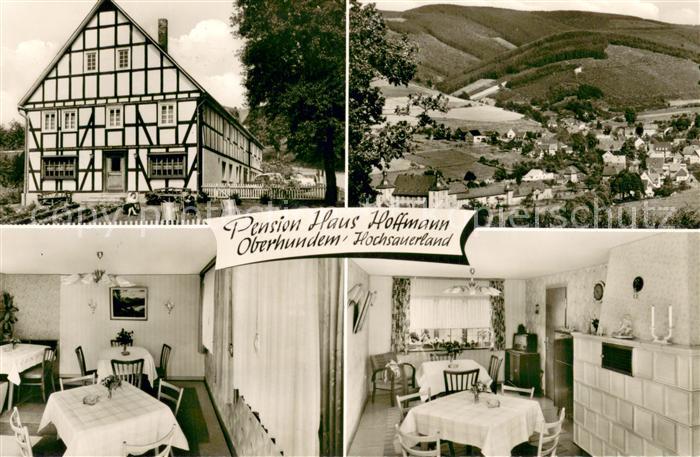 Oberhundem Pension Haus Hoffmann Gastraum Fachwerkhaus Panorama