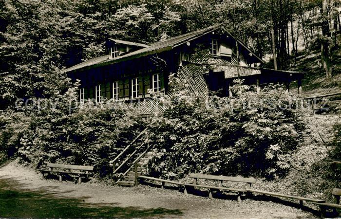 Meggen Lenne S.G.V. Blockhuette im Wald