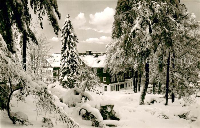 Fleckenberg Hotel Pension Jagdhaus Wiese Winterlandschaft