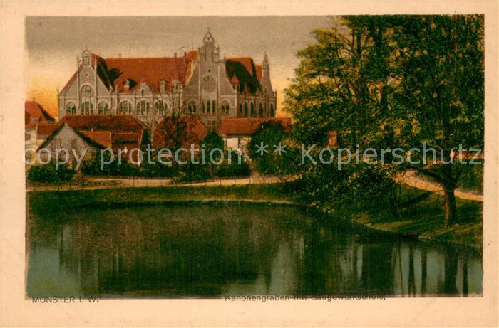 Muenster Westfalen Kanonengraben mit Baugewerkschule