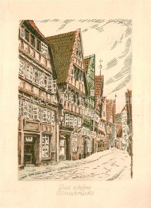 Osnabrueck Motiv Altstadt Serie Aus alten deutschen Staedten Kuenstlerkarte