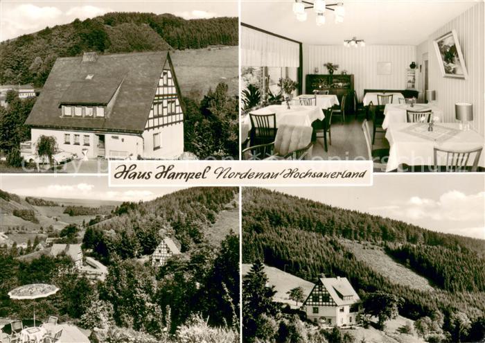 Nordenau Pension Haus Hampel Gastraum Terrasse Panorama