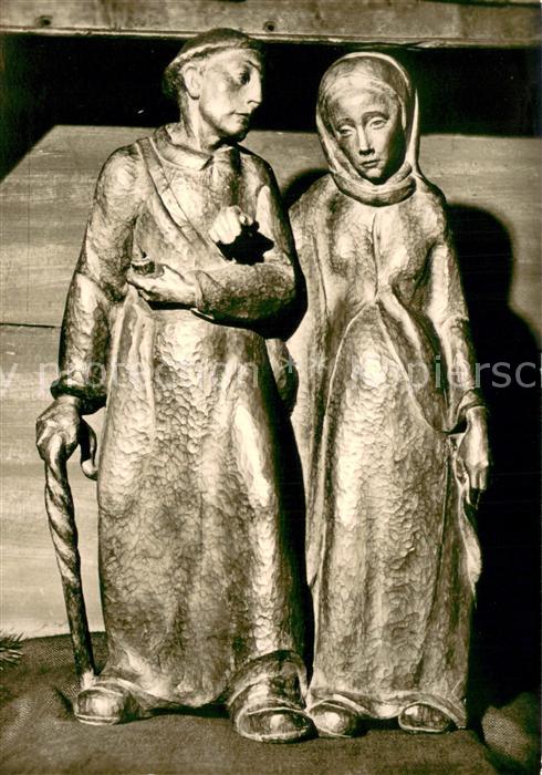 Telgte Warendorf Herbergssuche Holzplastik im Heimathaus Muensterland