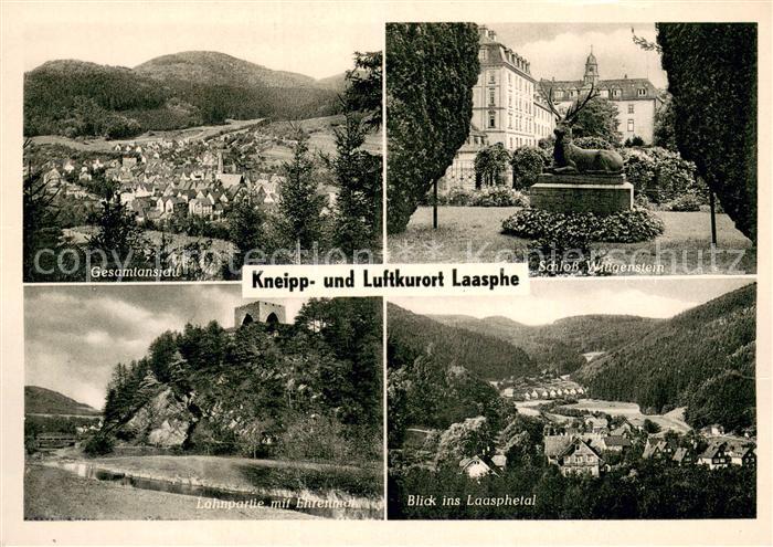 Laasphe BAD LAASPHE NRW Gesamtansicht Schloss Wittgenstein Lahnpartie Ehrenmal L
