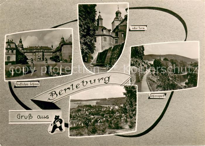 Bad Berleburg Fuerstliches Schloss Roter Turm Schlosspark Gesamtansicht