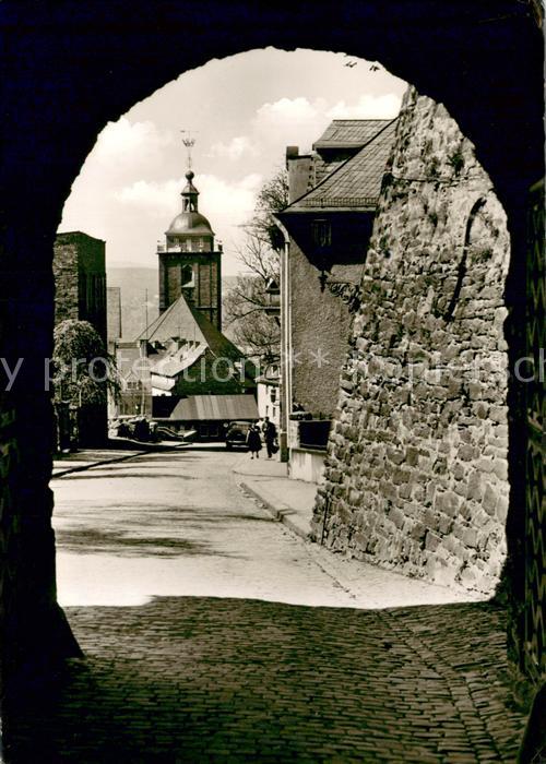 Siegen Westfalen Blick vom oberen Schloss zur Nikolai Kirche