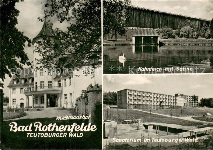 Bad Rothenfelde Weidtmanshof Kahnteich mit Saline Sanatorium Teutoburger Wald