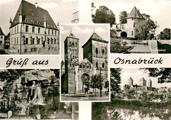 Osnabrueck Rathaus Vitischanze Dom Bergmann Brunnen An der Hase