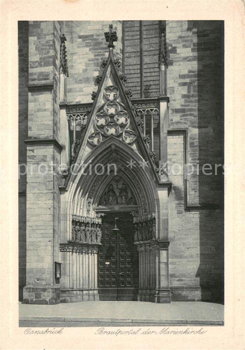 Osnabrueck Brautportal der Marienkirche Kupfertiefdruck