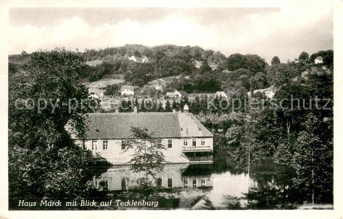 Tecklenburg Steinfurt NRW Haus Marck mit Teilansicht von Tecklenburg