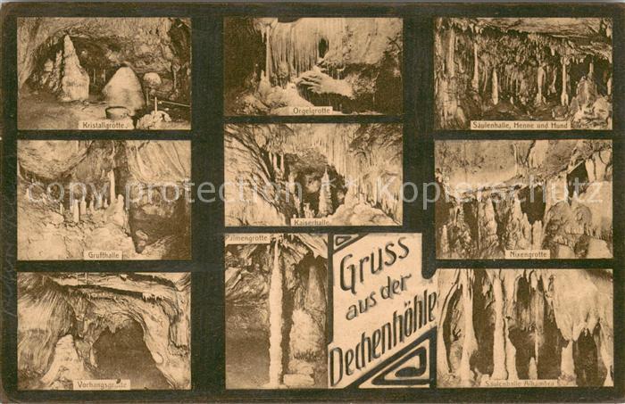 Dechenhoehle Iserlohn Kristallgrotte Grufthalle Kaiserhalle Nixengrotte