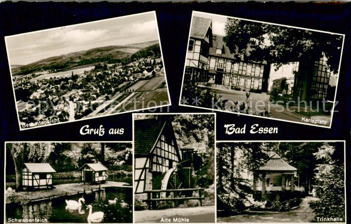 Bad Essen Karlsplatz Gesamtansicht Schwanenteich Alte Muehle Trinkhalle