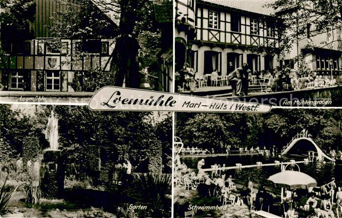 Marl Westfalen Loemuehle Schwimmbad Garten Terrasse Gaststaette