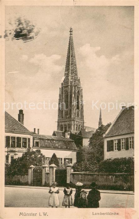 Muenster Westfalen Frauen und die Lambertikirche Feldpost