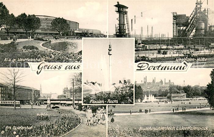 DORTMUND  CITY Westfalenhalle Westfalen-Huette Grafenhof Buschmuehlenteich Westf