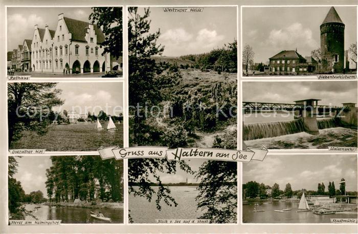 Haltern See Siebenteufelsturm Walzenwehr Stadtmuehle Stever Westruper-Heide