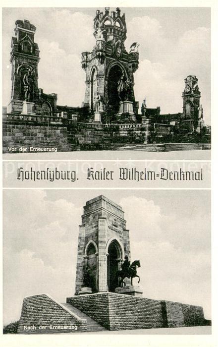 Hohensyburg Dortmund Kaiser-Wilhelm-Denkmal vor und nach Erneuerung