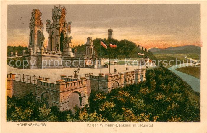 Hohensyburg Dortmund Kaiser-Wilhelm-Denkmal mit Ruhrtal
