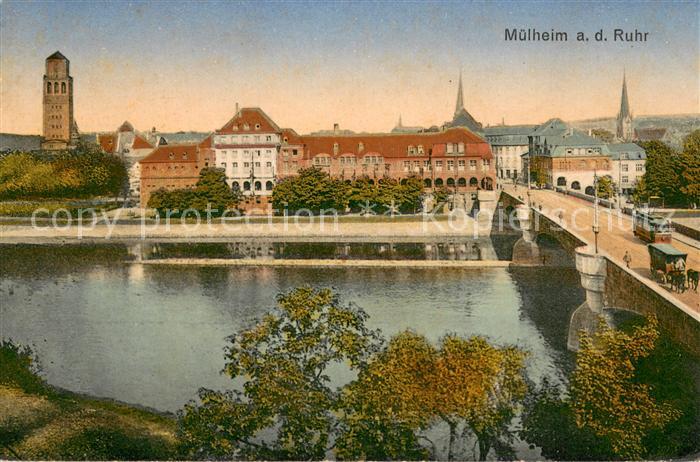 Muelheim Ruhr Teilansicht Gespann Strassenbahn